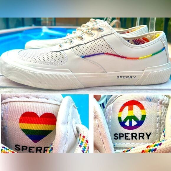 Sperry Soletide white perforated multi Rainbow